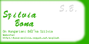 szilvia bona business card